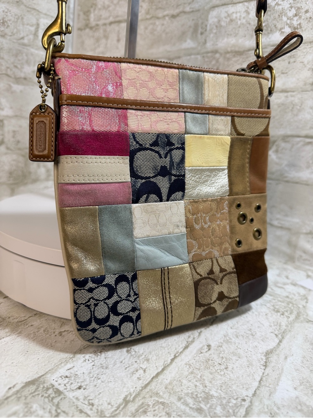 Coach Vintage 2005 Y2K Patchwork Crossbody Bag with Removable Strap - Multicolor